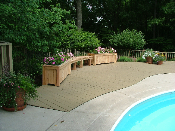 Cedar Planter Flower box and bench