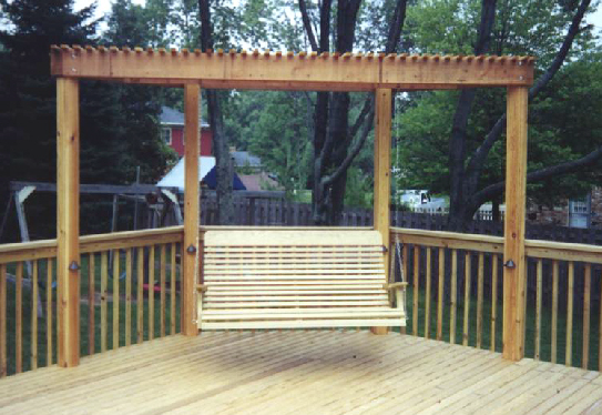 Porch Swing on deck