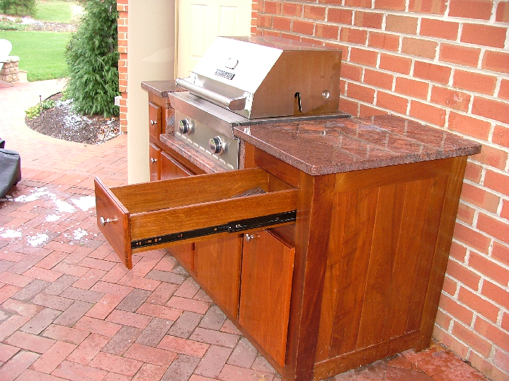Ipe Wood Custom Grill Cabinet